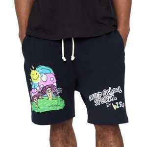 After School Special Trippy Sweat Shorts Black Unisex Size Small